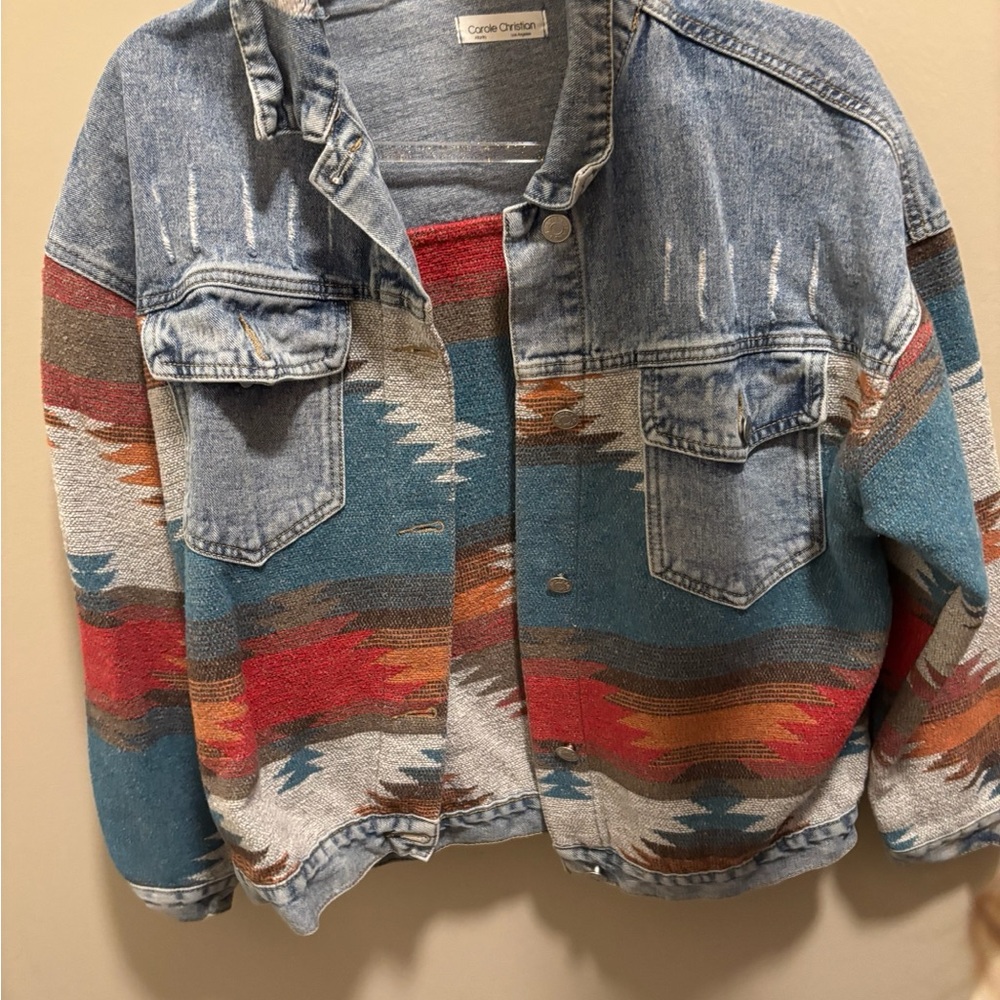 Colorful Denim Jean Jacket